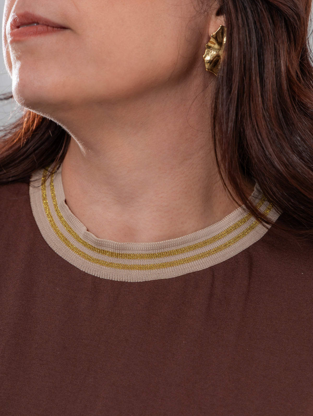 Camiseta de manga curta marrom Basic