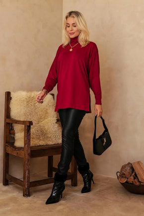 Blusa de manga longa e gola alta Isadora
