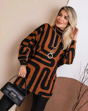 Blusa de manga longa e gola alta Isadora