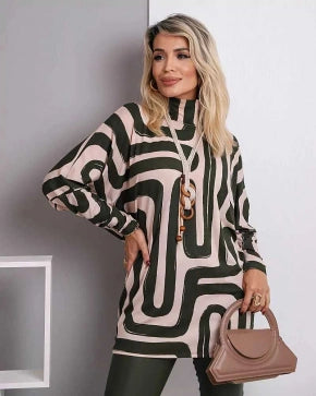 Blusa de manga longa e gola alta Isadora
