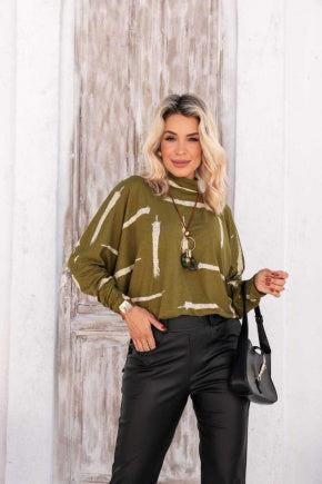 Blusa de manga longa e gola alta Isadora