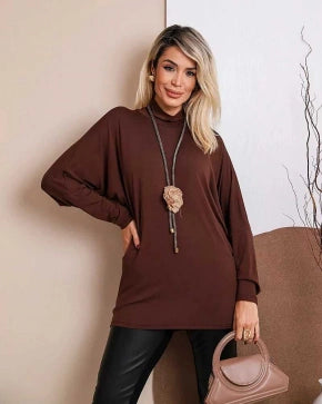 Blusa de manga longa e gola alta Isadora