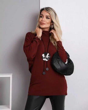 Blusa de manga longa e gola alta Isadora