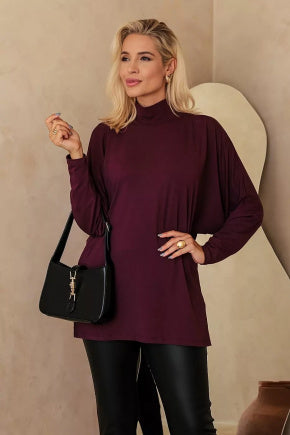 Blusa de manga longa e gola alta Isadora