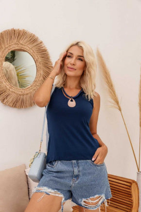 Blusa regata com decote em U Flor