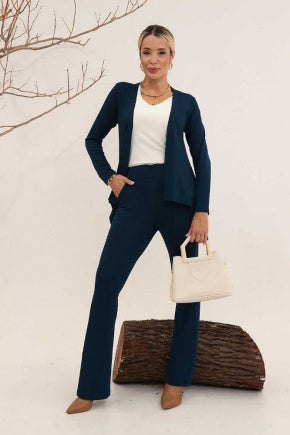 Conjunto de calça reta com regata e cardigã Ana