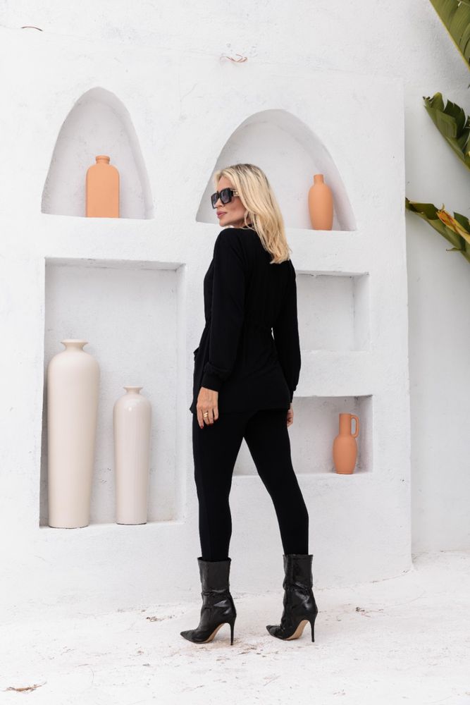Conjunto de calça skinny e parka com zíper Fernanda