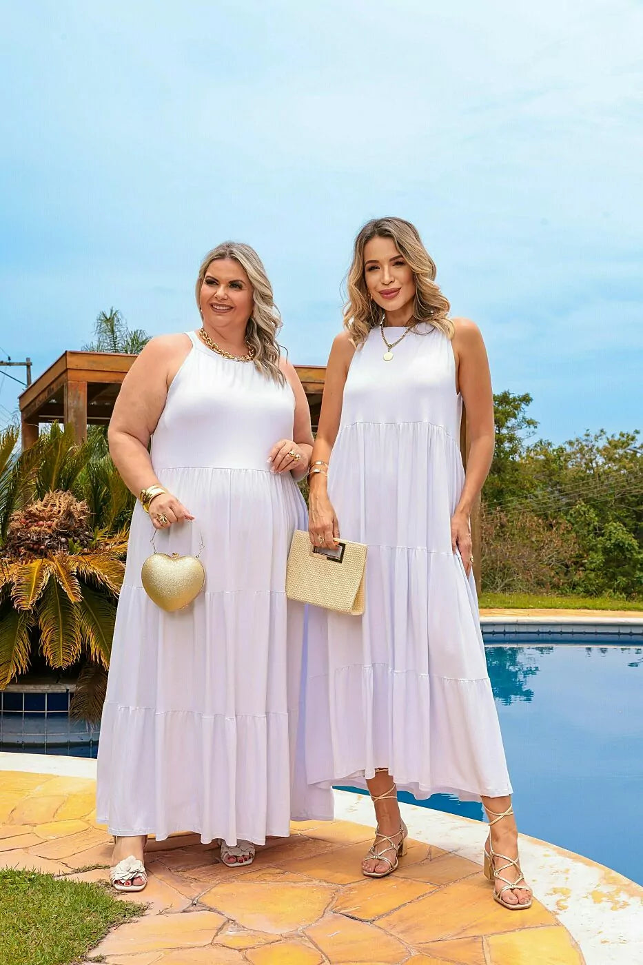 Vestido longo frente única Cléo