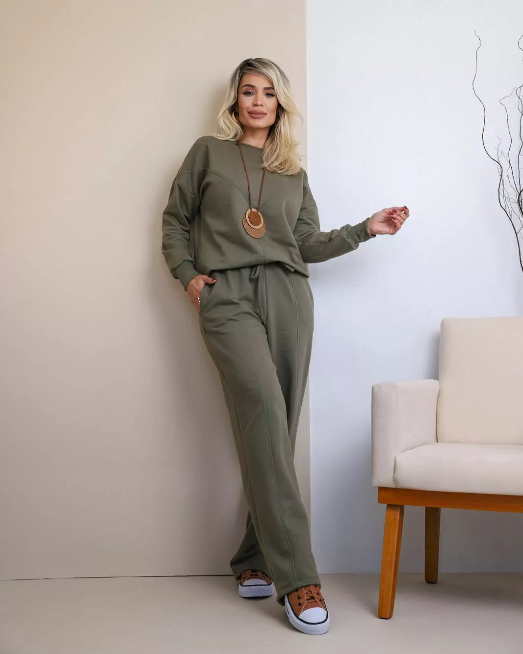 Conjunto de calça e blusa manga longa Virginia