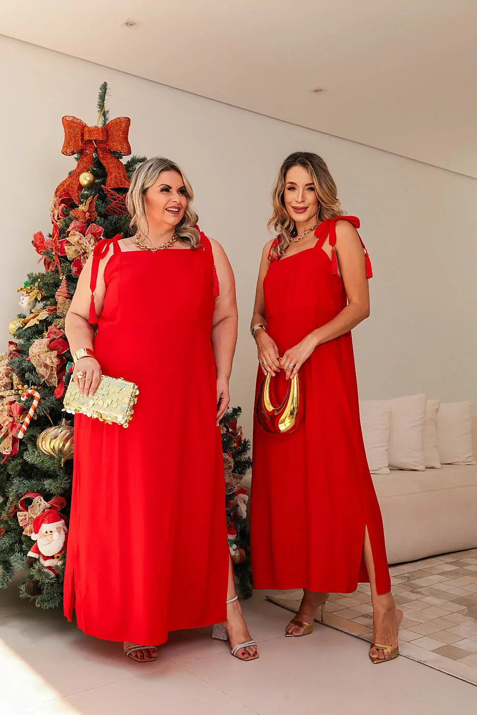 Vestido longo com alça de amarração no ombro Dandara