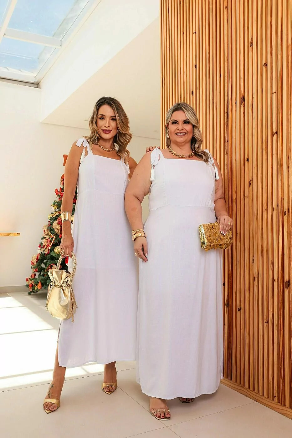 Vestido longo com alça de amarração no ombro Dandara