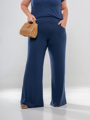 Calça pantalona azul Serena