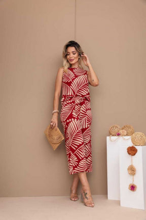 Conjunto pantacourt com regata de gola redonda Grace