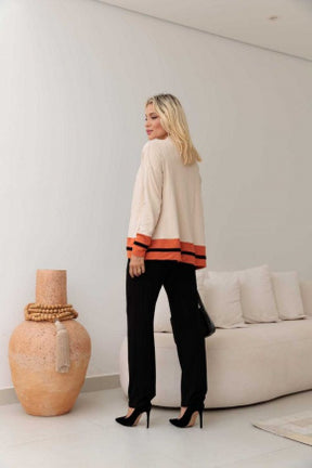 Trijunto de calça reta com regata decote careca e cardigã manga longa Tereza