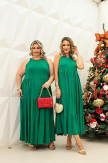 Vestido longo frente única Cléo