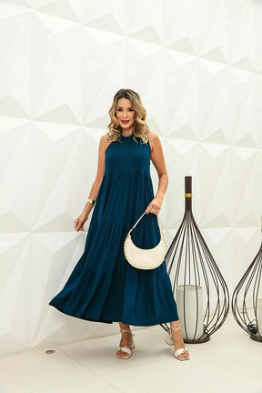 Vestido longo frente única Cléo