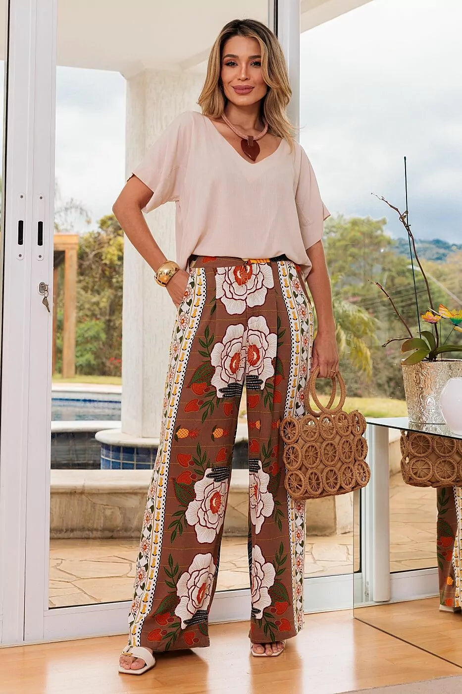 Calça pantalona Clara