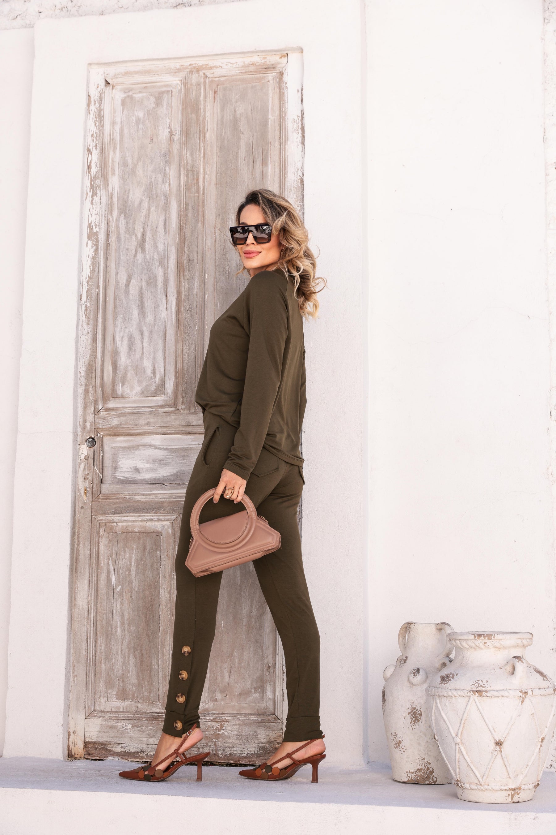 Conjunto de calça skinny com blusa manga longa Auri