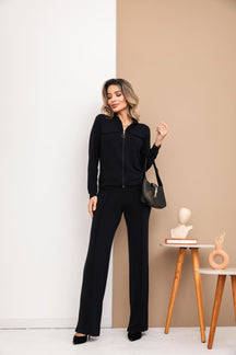Conjunto de calça reta com blusa de manga longa Deborah