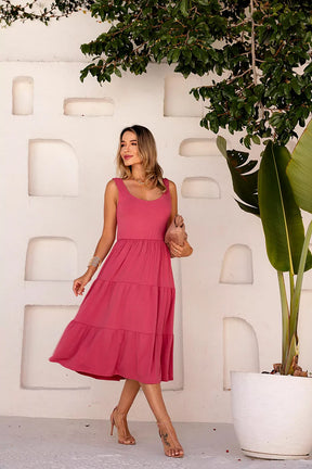 Vestido midi regata Suelen