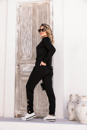 Conjunto de calça skinny com blusa manga longa Auri