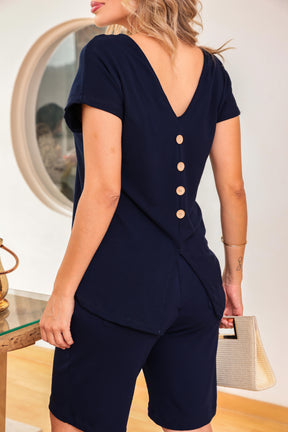 Conjunto de bermuda com blusa de manga curta Mirian