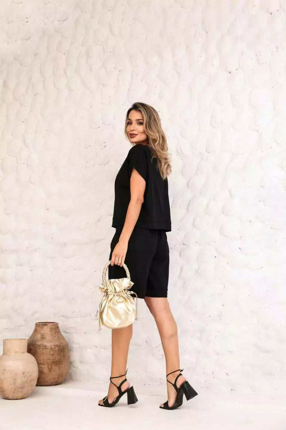 Conjunto de bermuda e blusa manga curta Anelise