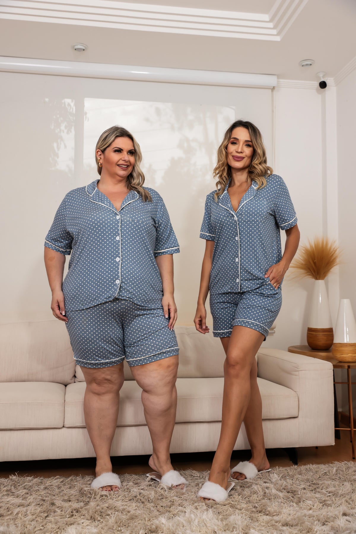 Pijama de shorts e camisa com botões manga curta Serena